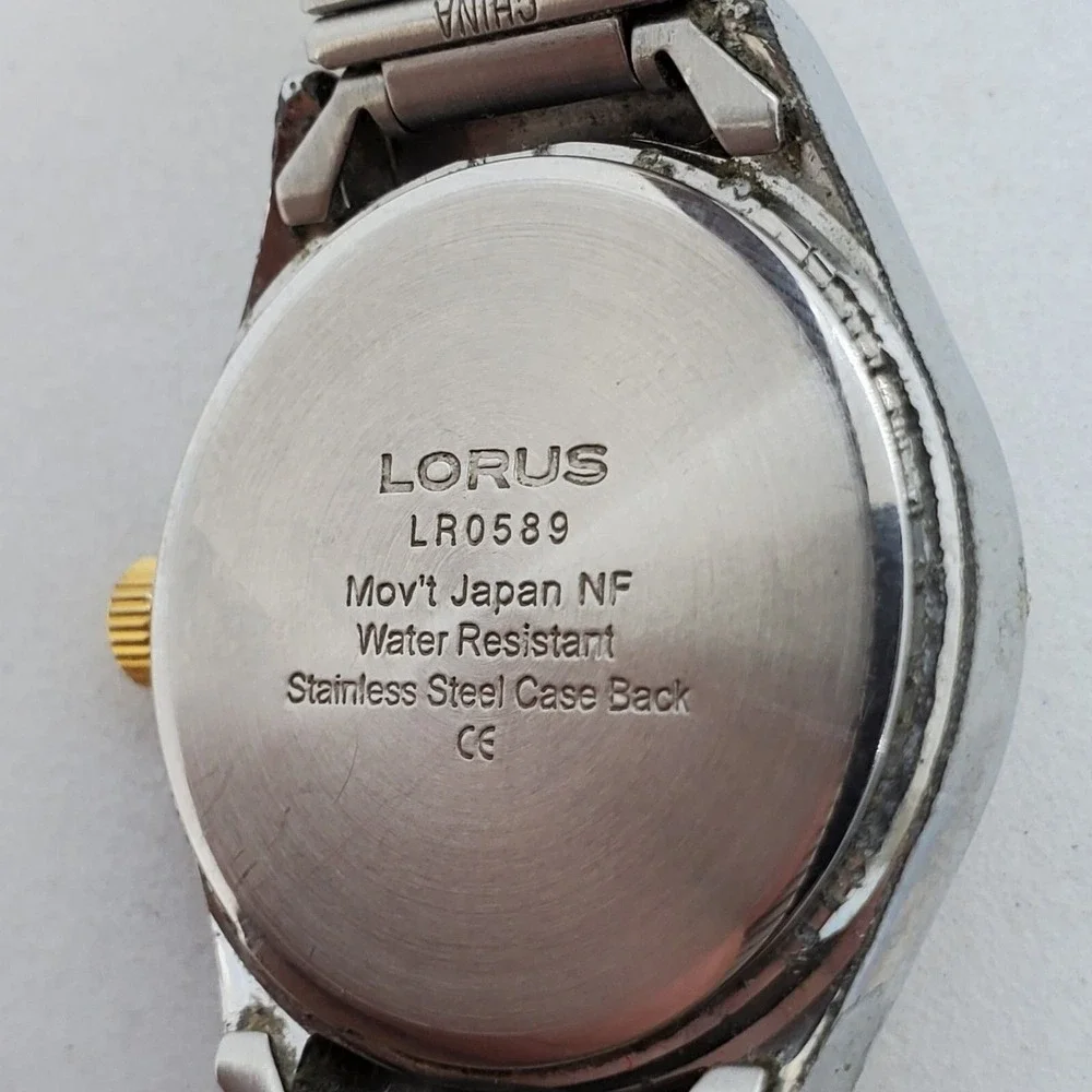 VTG Lorus Seiko Watch Women 28MM White Dial Two Tone Expandable Band New Battery